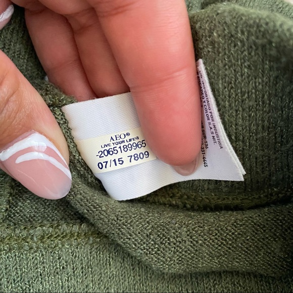 American Eagle Outfitters Military Green High Waisted Ribbed Leggings - Picture 7 of 7